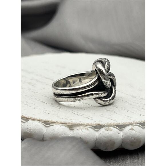 JAMES AVERY STERLING HEAVY BOLD DOUBLE LOVER'S KNOT *SIZE 6.5 - Picture 4 of 7